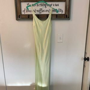Vintage mint green 90s dress with short train